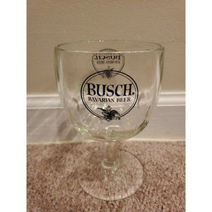Busch Bavarian Beer Clear Glass Thumb Print 6" Tall Stemmed Goblet